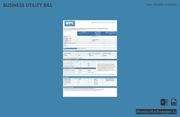 Beispielrechnung der Barbados National Petroleum Corporation (BNPC) für Geschäftskunden – Vorschau